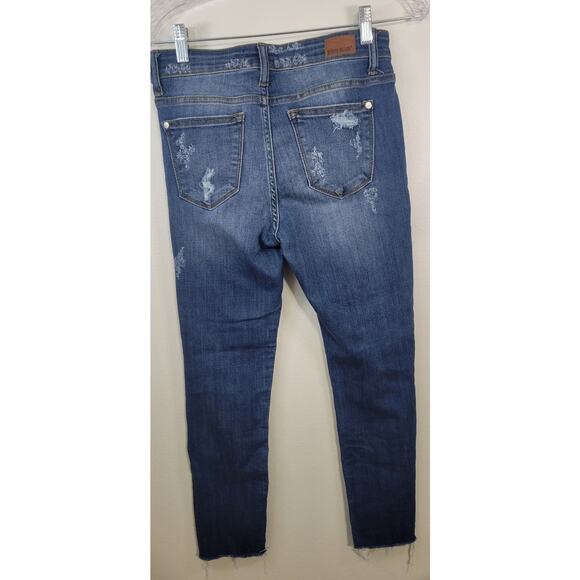Judy Blue Jeans Womens Size 5/27 Skinny Distressed Cheetah Punk Skater Biker Fun - Picture 4 of 8